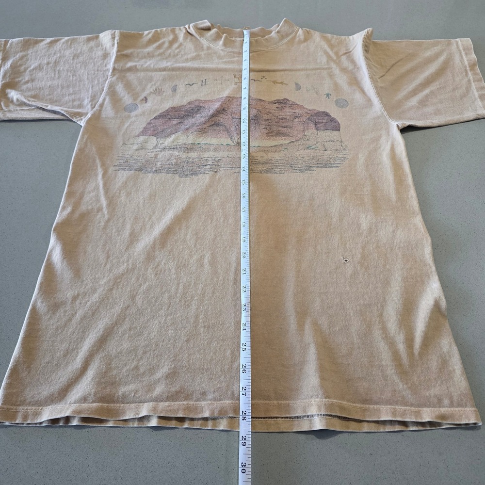 Snowshoe Thompson Vintage Desert Mesa Graphic T-Shirt Tan Mens Large - Picture 2 of 9